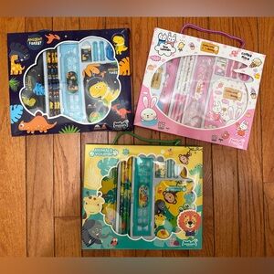 3 set Kids Stationery Set with Pencils and Erasers